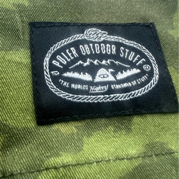 POLER STUFF Shorts Dusty Style Camo Green Mens Size Small Camp Vibes - Picture 8 of 15